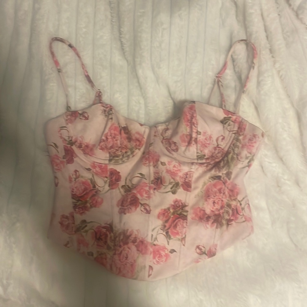 White fox corset top
